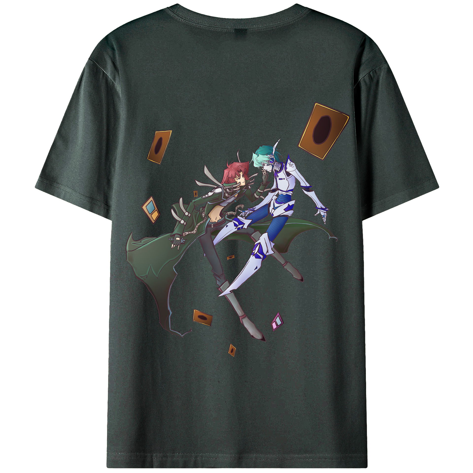 （画像用） 遊☆戯☆王 Yu-Gi-Oh! 綿100％ メンズ半袖Tシャツ（バックプリント） 通気性